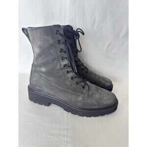Paul Green Jackson Lug Sole Combat Moto Boot Gray Suede Women’s US 10 UK 7.5
